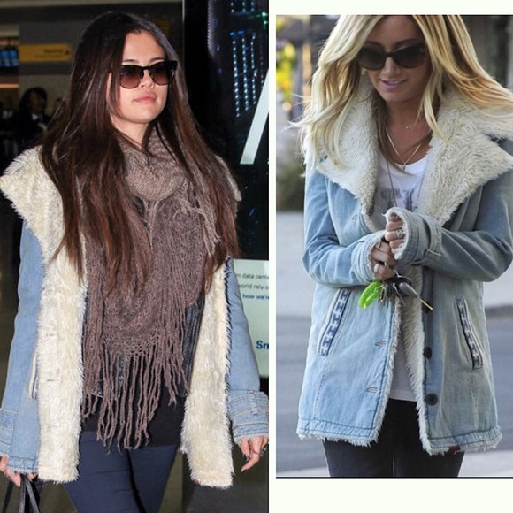 Free People Sherpa lined drum Jacket as seen on Selena Gomez and Ashley Tisdale